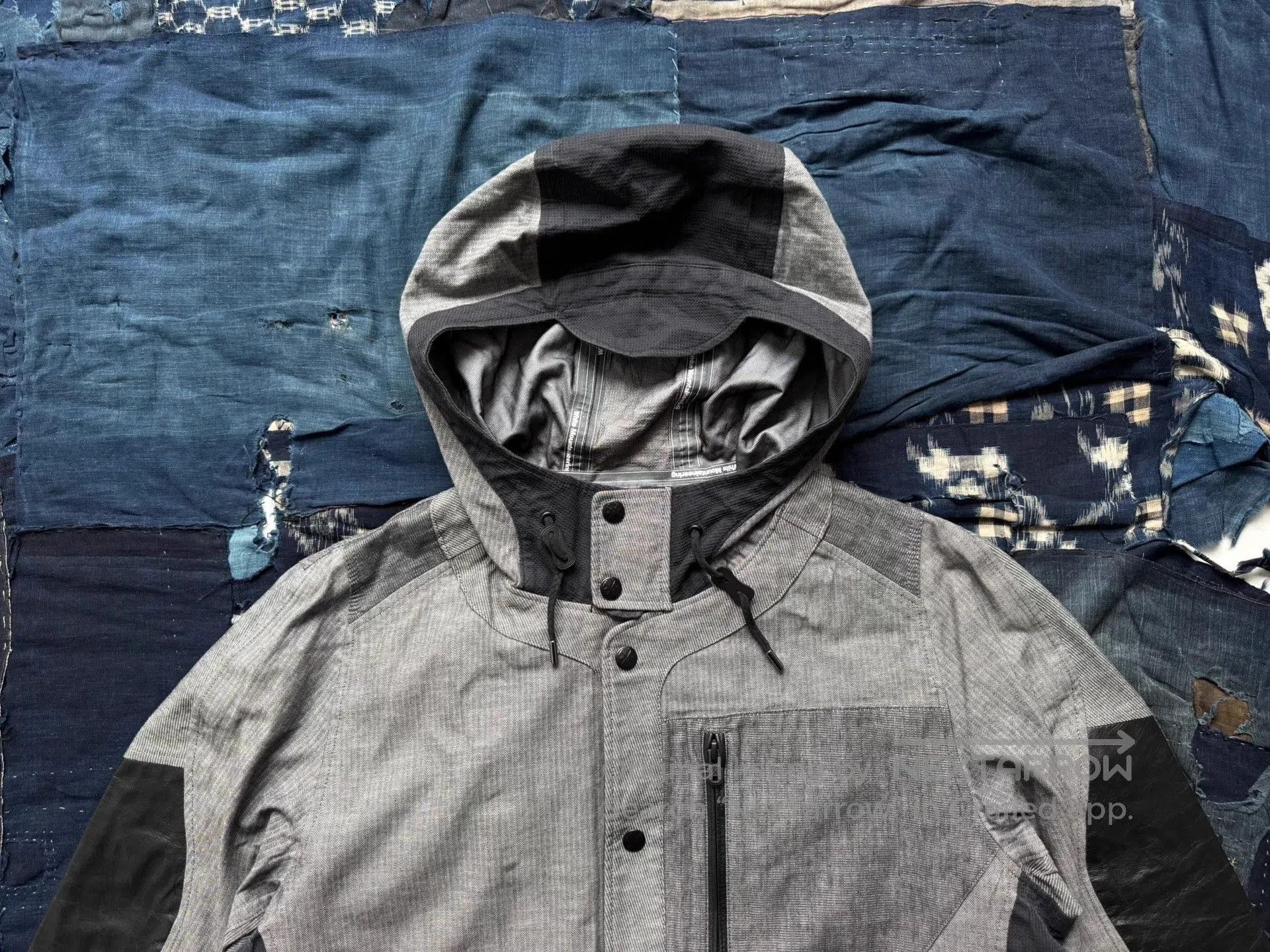 White Mountaineering Gray Hooded Jacket with Leather Accents Size L. Size US L / EU 52-54 / 3 - 4 Thumbnail