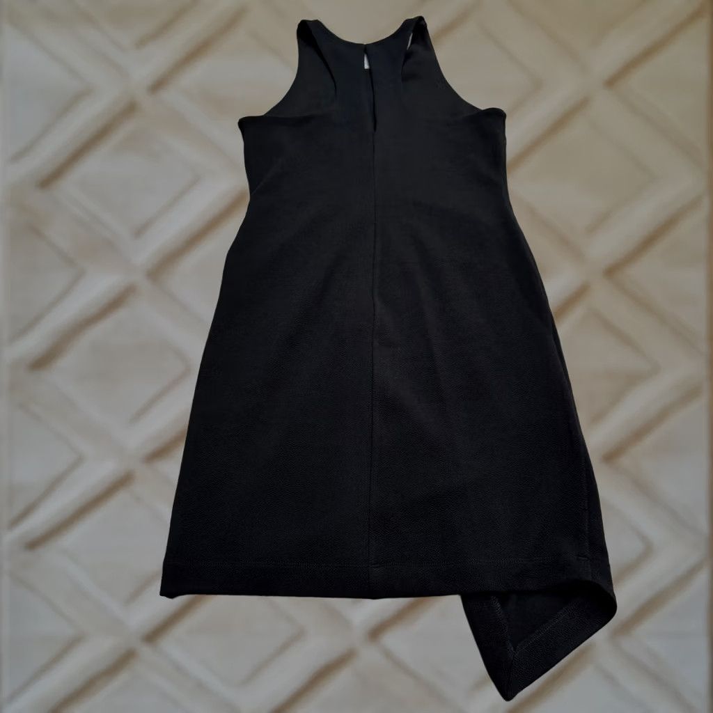 Vintage Leith Halter Asymmetrical Wrap Hem Sheath Dress Womens XS Black Crepe Stretch Size XS / US 0-2 / IT 36-38 - 1 Thumbnail
