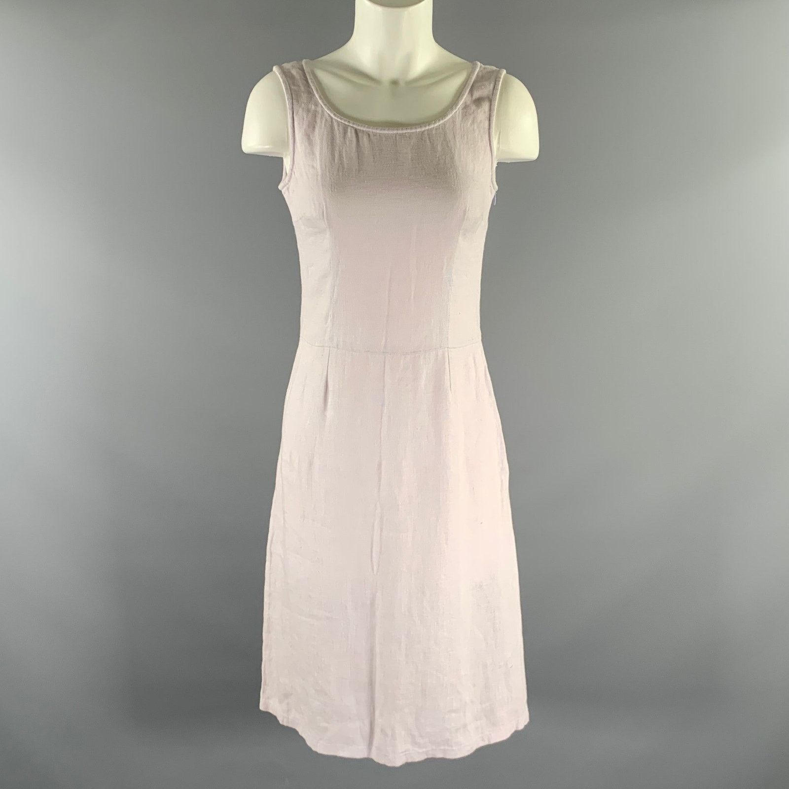 agnes b. AGNÈS B. Size 1 Lavender Linen Blend Below Knee Dress Size XS / US 0-2 / IT 36-38 - 1 Thumbnail