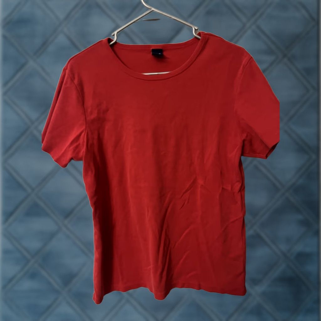 Gap GAP T-Shirt XL Red Solid Women Crew Neck Stretch Basic Shirt 90s style? Size XL / US 12-14 / IT 48-50 - 1 Thumbnail