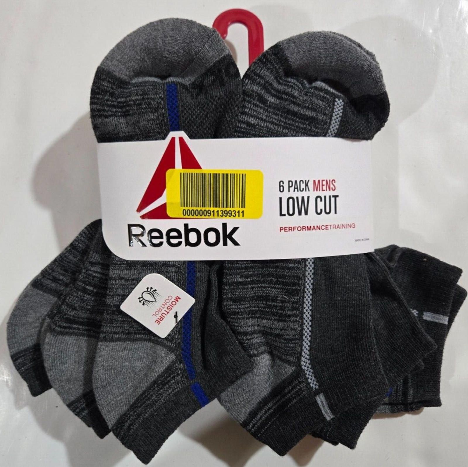 Reebok Men's Reebok Low Cut Socks Moisture Control Pack of 6 NWT Size ONE SIZE - 1 Thumbnail