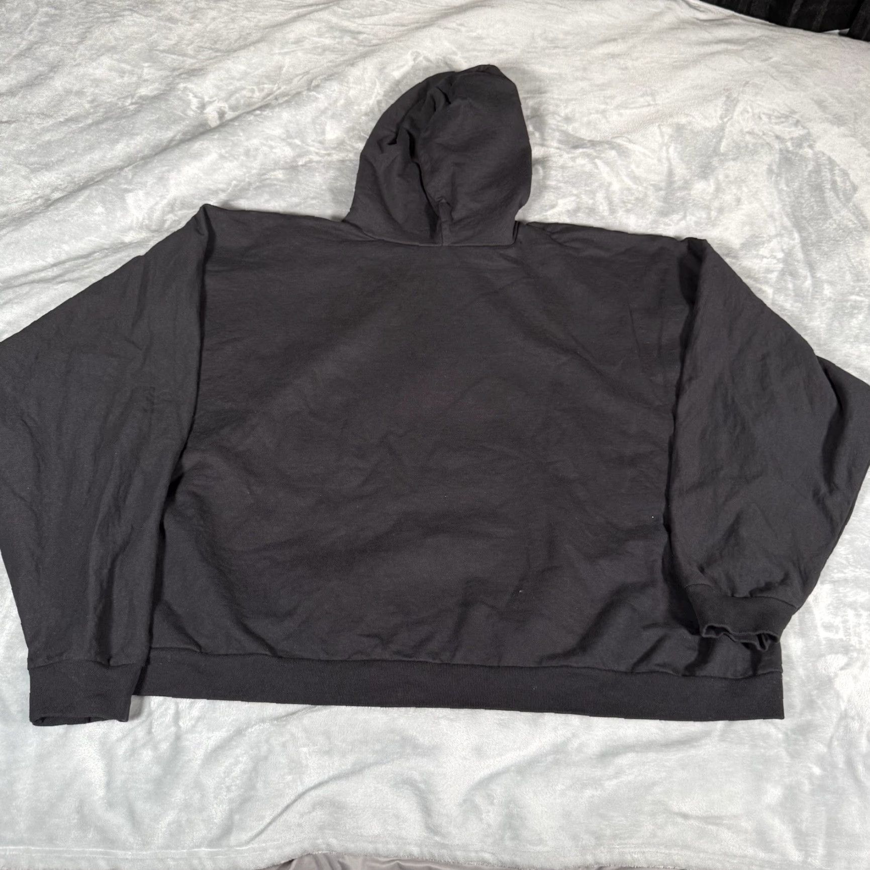 Yeezy VINTAGE Yeezy Hoodie Mens 3XL Gray Boxy Cropped Fit Logo Graphic Print Fleece Pullover Crew Neck Long Sleeve Size US XXL / EU 58 / 5 - 4 Thumbnail