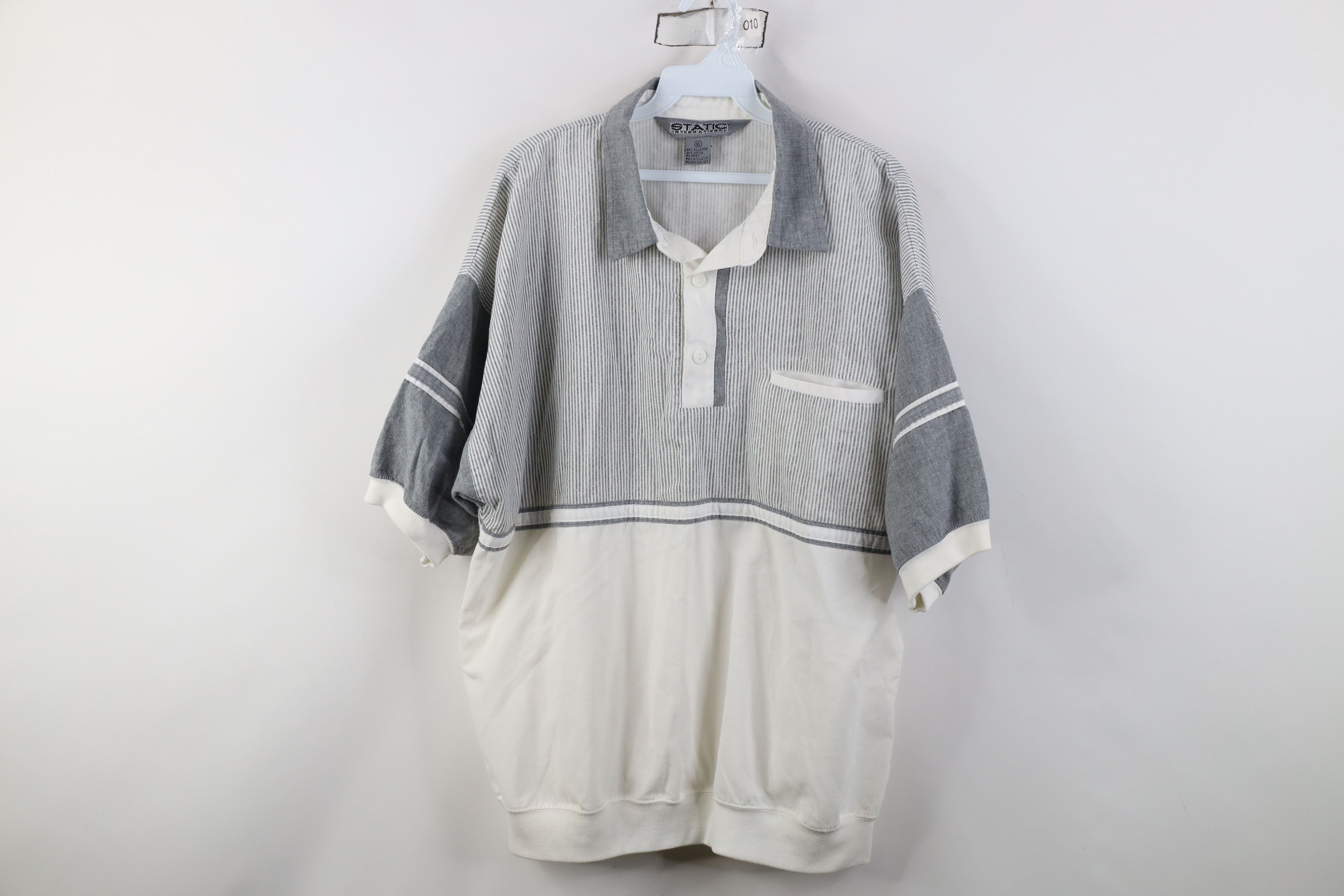 Vintage Vintage 90s Streetwear Block Pullover Polo Shirt Mafia Mob Size US XL / EU 56 / 4 - 1 Thumbnail