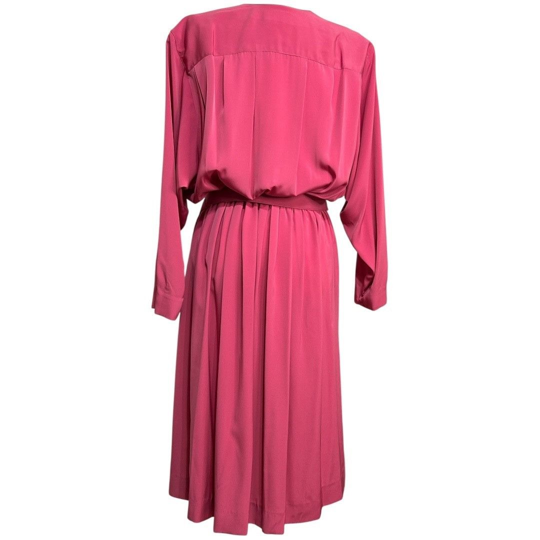 Other Vintage 80s Willi Of California Pink V-Neck Long Sleeve Dres Size XXL / US 16-18 / IT 52-54 - 2 Thumbnail