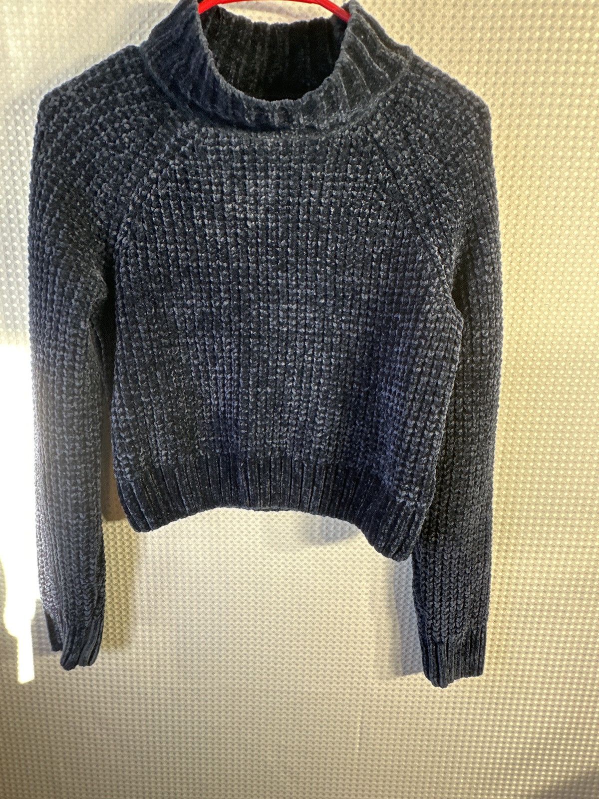 Divided Divided Chenille Mock Neck Cropped Sweater Size XS / US 0-2 / IT 36-38 - 4 Thumbnail