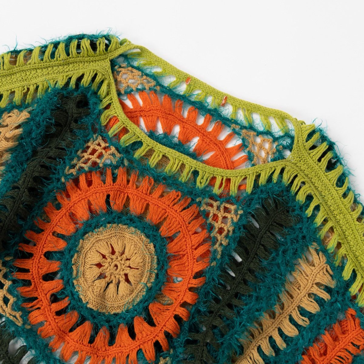 Vintage Grifflin Paris Crochet Knit Top Hippie Boho Cropped Sweater Size M / US 6-8 / IT 42-44 - 5 Thumbnail