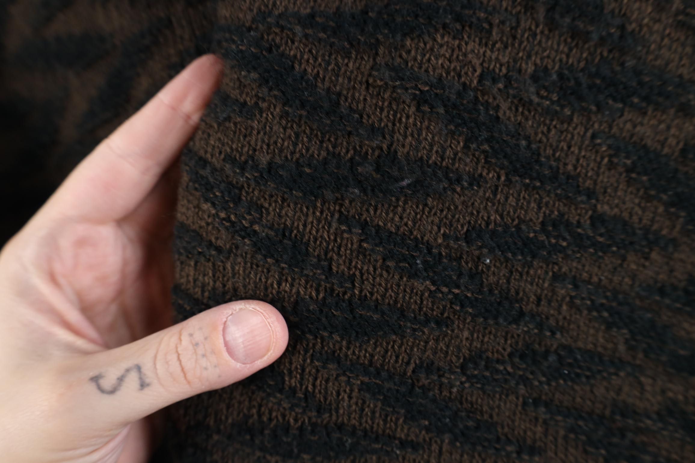 Vintage Vintage 90s Streetwear Knit Crewneck Sweater Brown Acrylic Size US XL / EU 56 / 4 - 7 Thumbnail