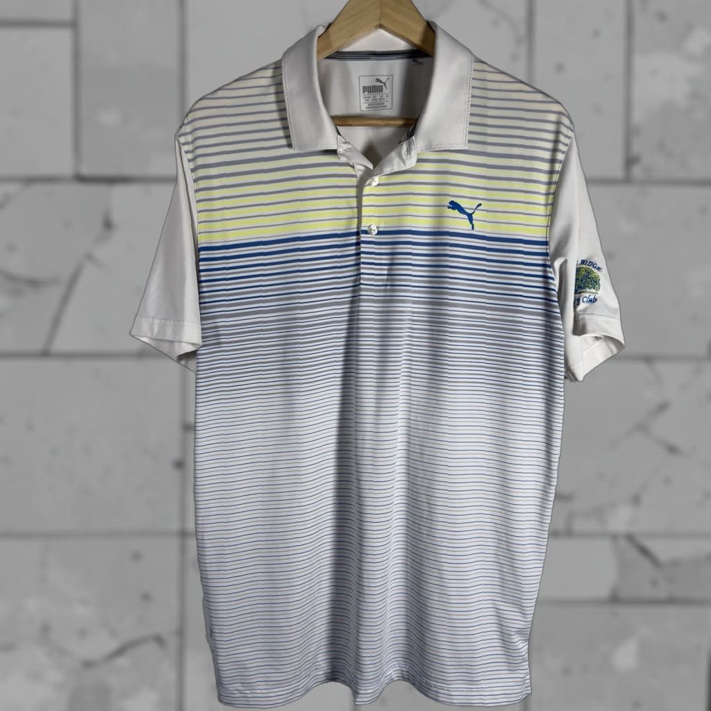 Puma VINTAGE? No. Puma Striped Athletic Polo Shirt Mens Size M White Polo Shirt Mens M White Striped Athletic Polo Puma Shirt Mens M White Size US M / EU 48-50 / 2 - 1 Thumbnail
