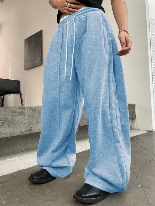 Japanese Brand × Vintage Grey loose fit sweatpants baggy Size US 30 / EU 46 - 1 Thumbnail