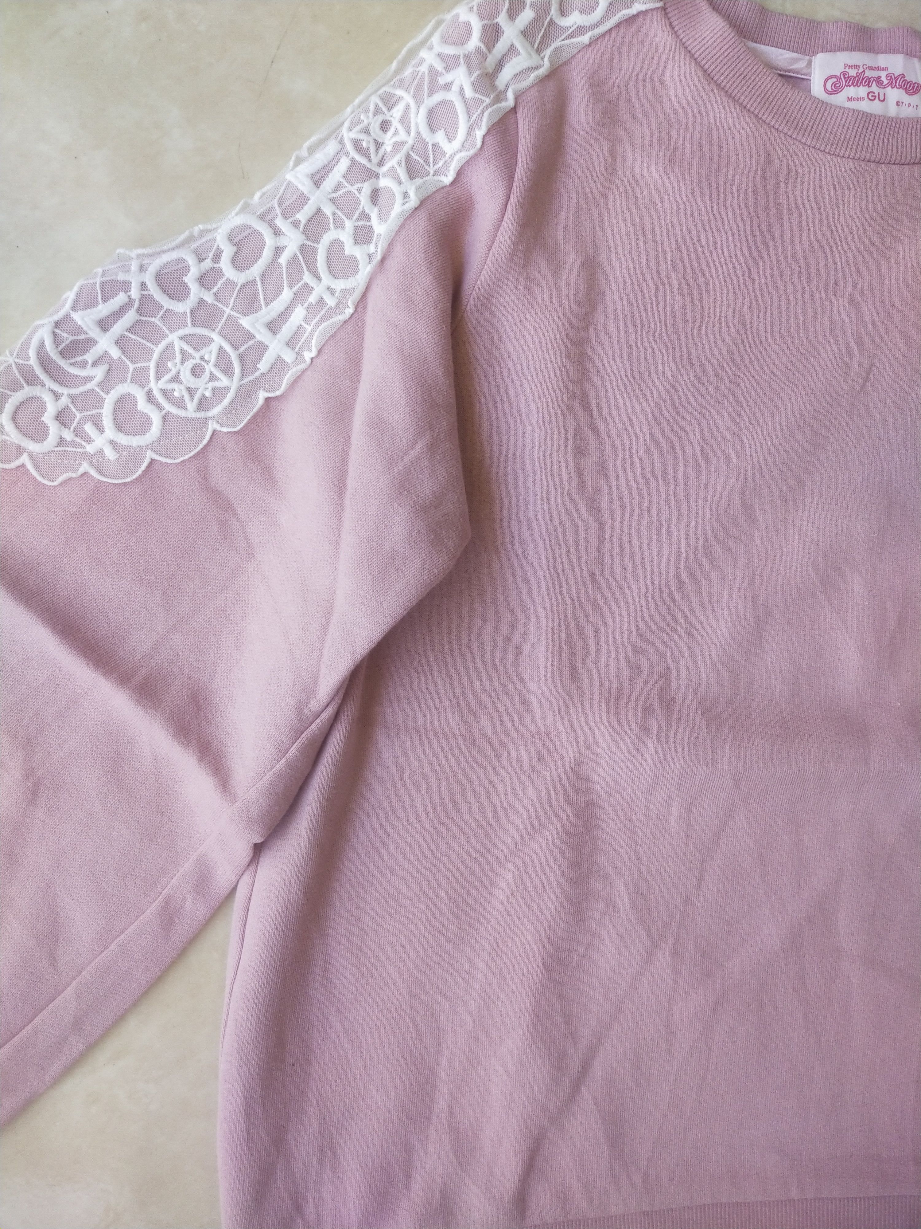 Anime Sailor Moon x GU Pink Lace Sweatshirt Size M / US 6-8 / IT 42-44 - 3 Thumbnail