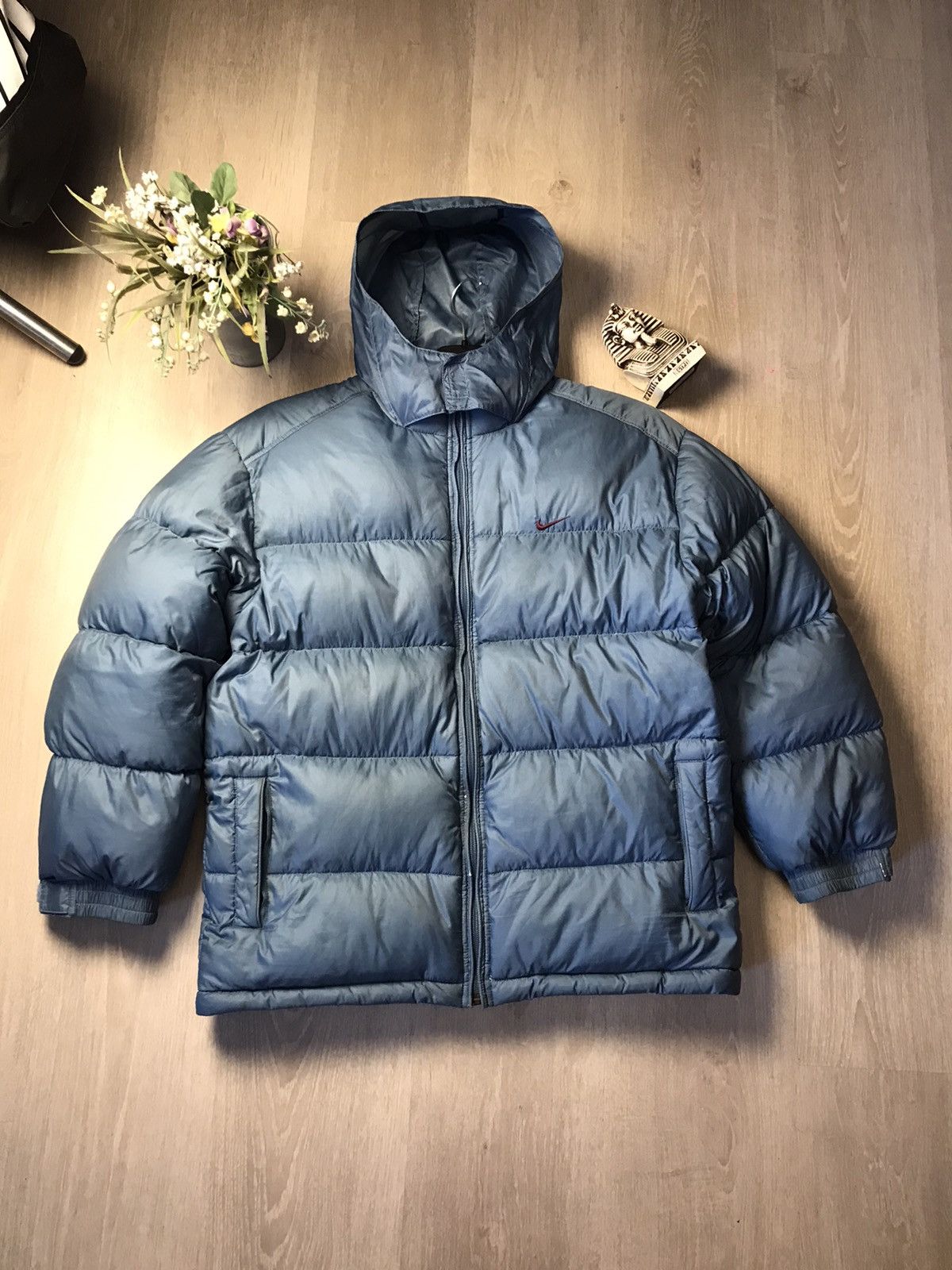 Nike Vintage Nike Y2K smile logo puffer down jacket | Grailed