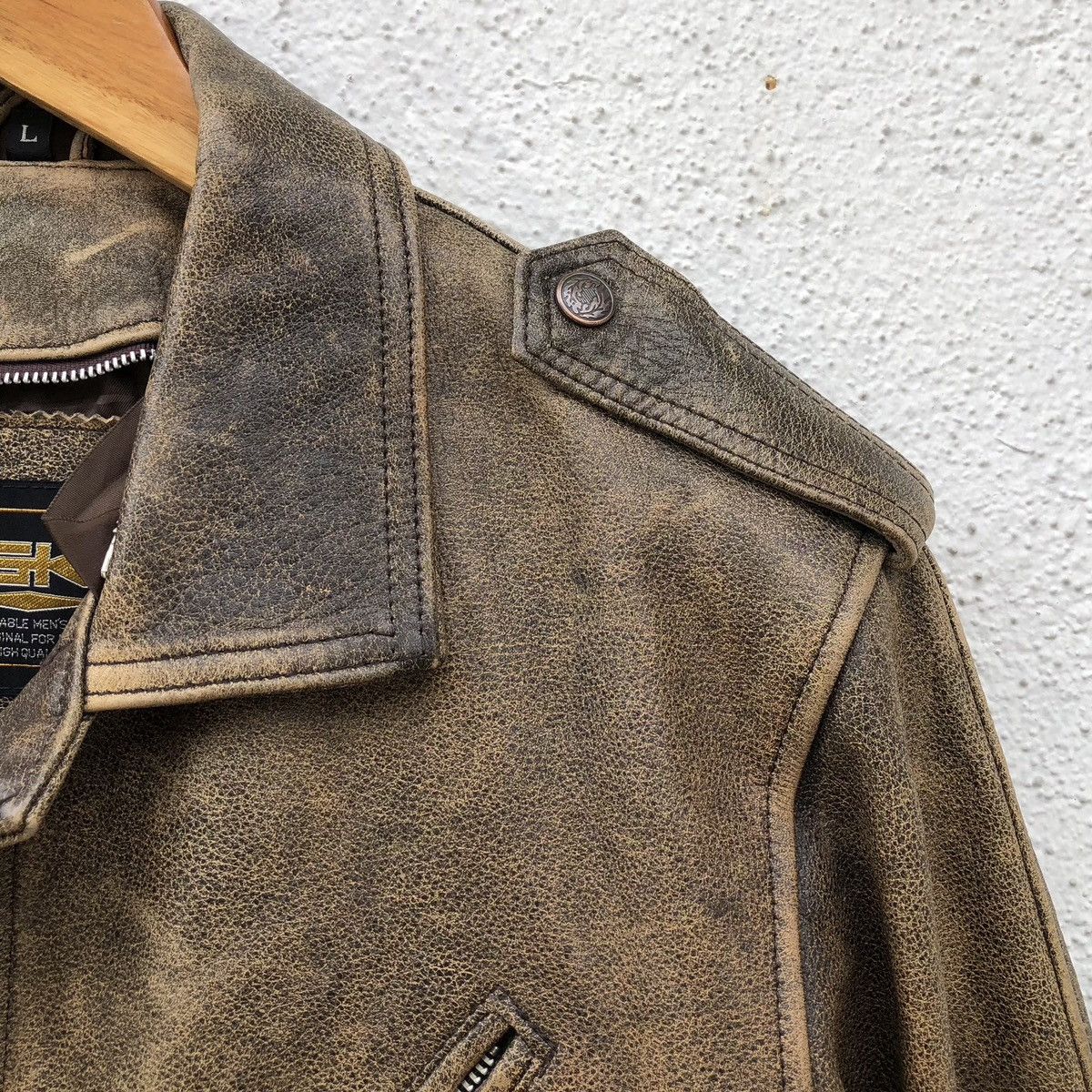 Vintage Vintage 90s GK Global Cowhide Leather Bomber Jacket Size US L / EU 52-54 / 3 - 9 Thumbnail
