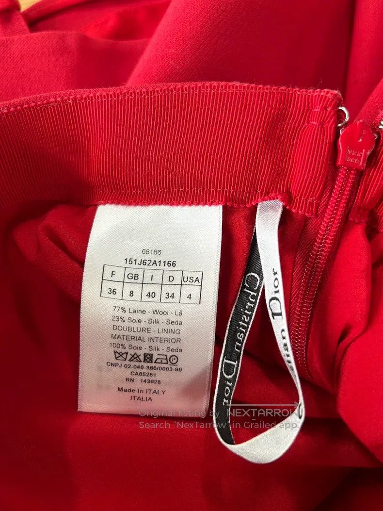 Dior Dior Red silk wool love skirt Size 24" / US 00 / IT 34 - 5 Thumbnail