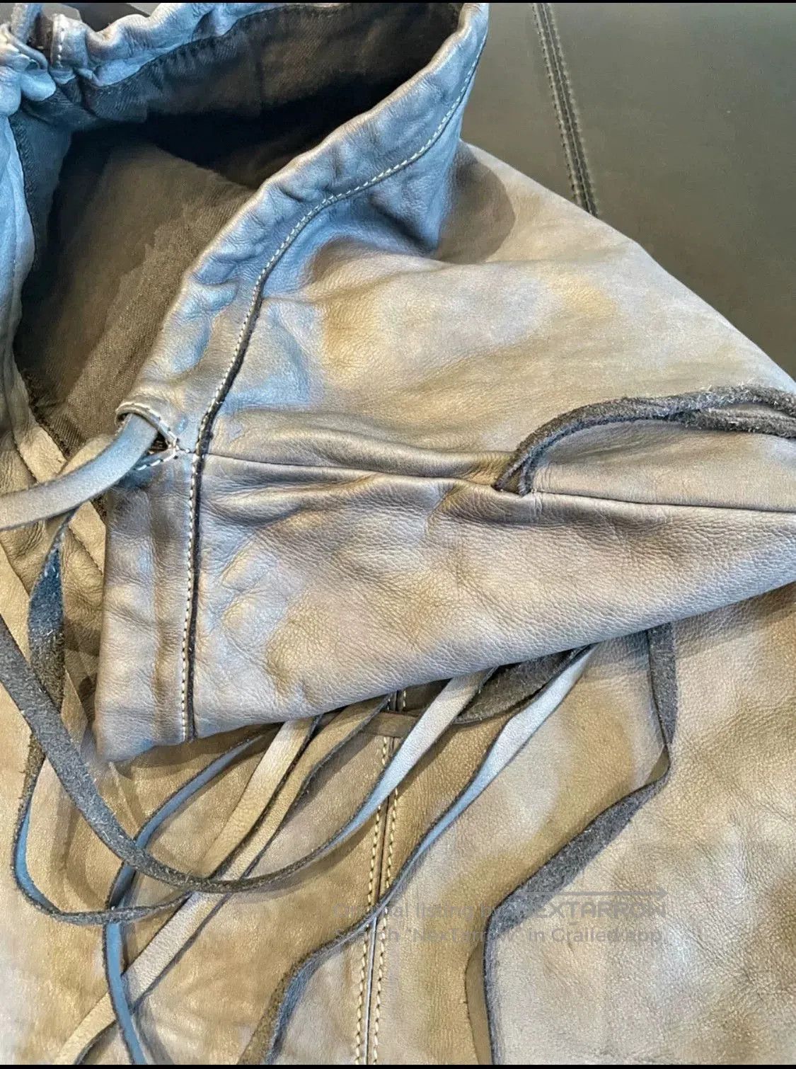 Leon Emanuel Blanck Cowhide Washed Gray Oversized Pocket Bag. Size ONE SIZE - 7 Thumbnail
