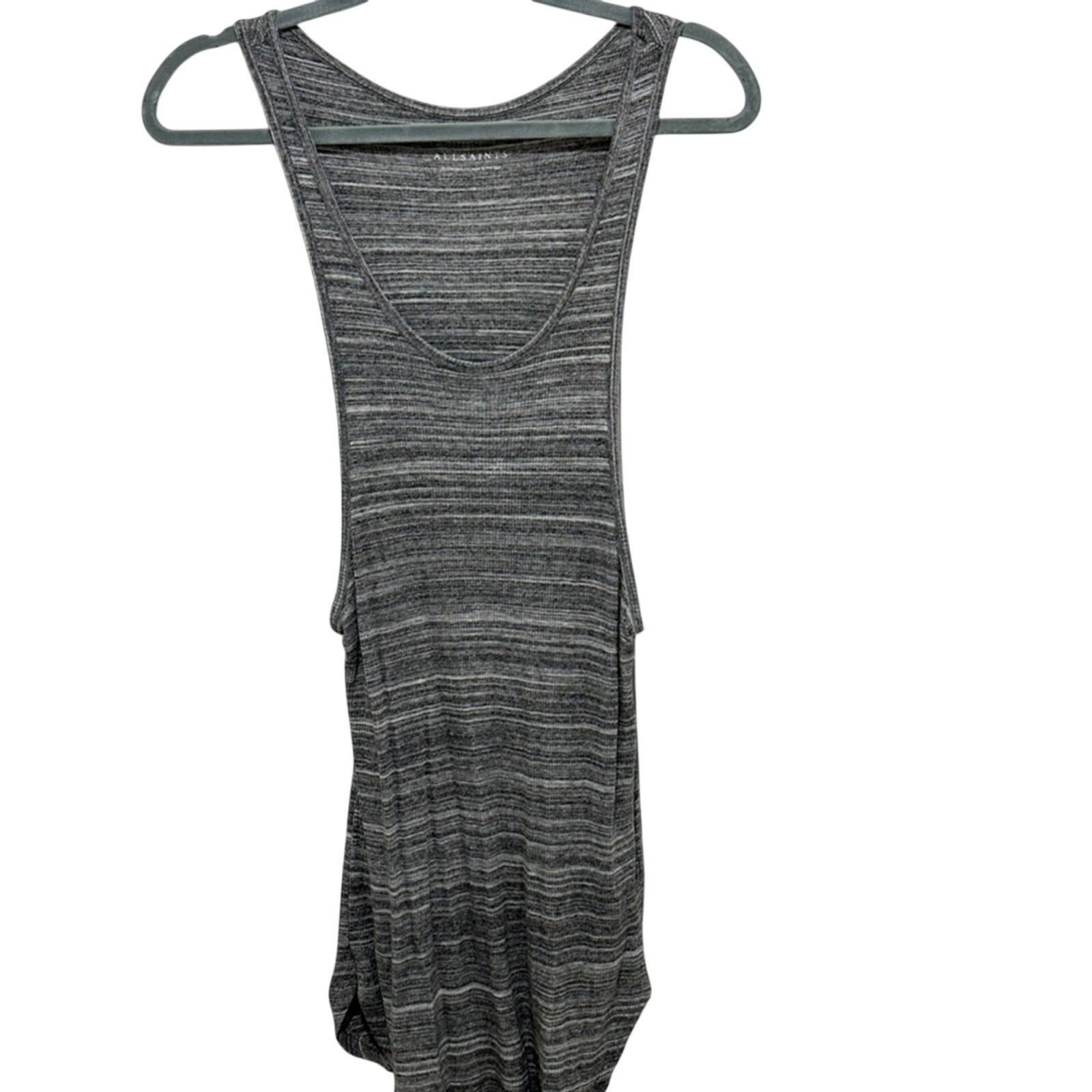 Allsaints AllSaints Iman Tank Top XS Gray Ribbed Knit Scoop Neck Race Size XS / US 0-2 / IT 36-38 - 1 Thumbnail