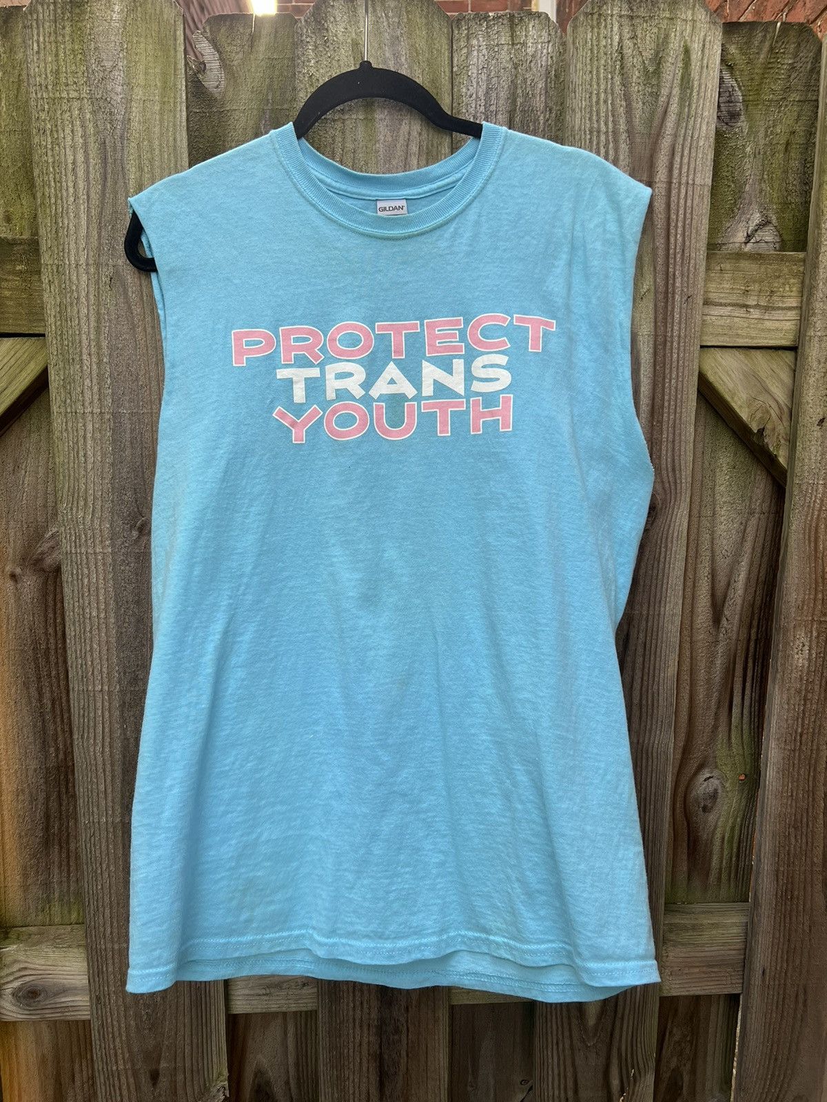 Vintage Sleeveless Tee 'Protect Trans Youth’ Size US M / EU 48-50 / 2 - 1 Thumbnail