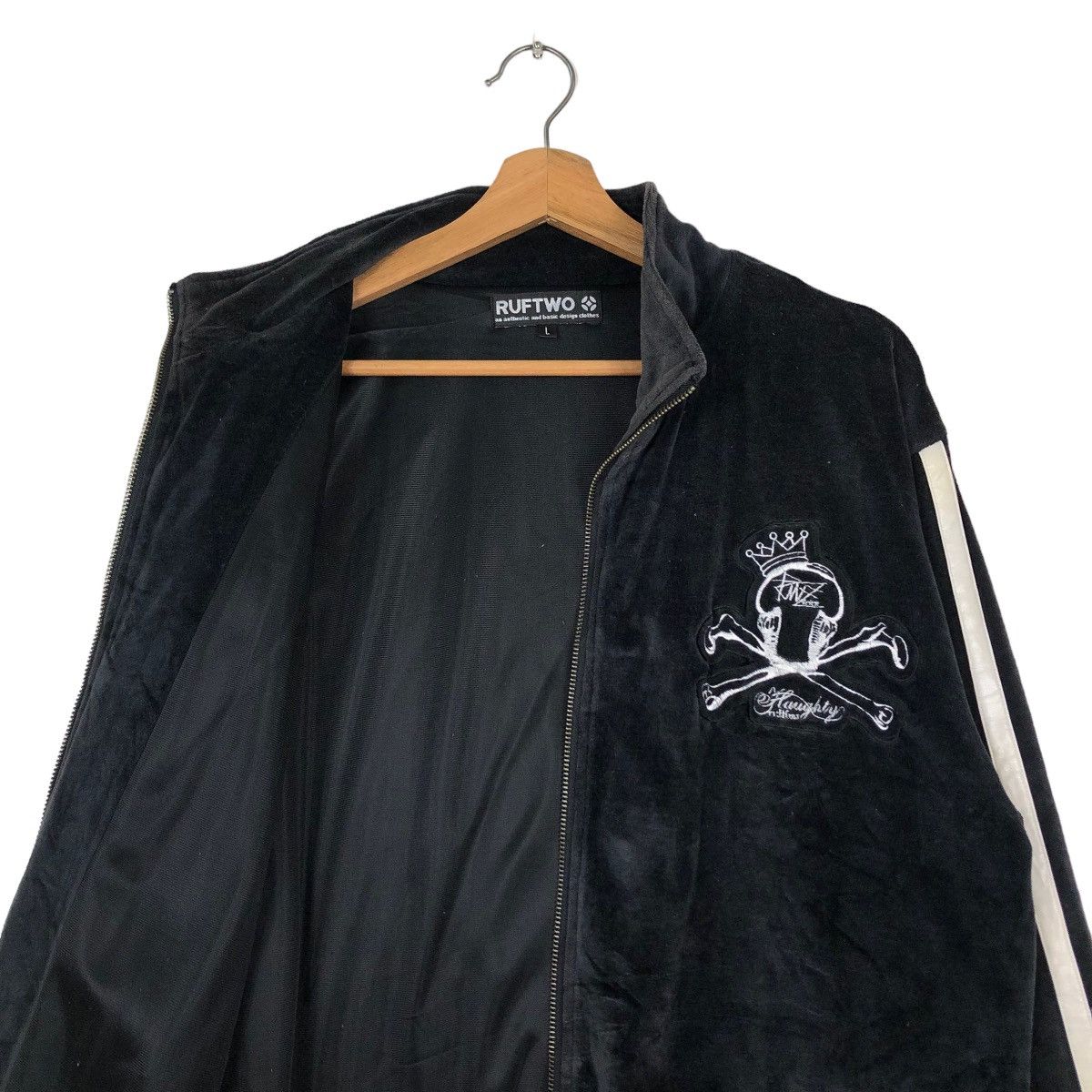 Japanese Brand × Vintage 📌VINTAGE VELVET BIKER JACKET RUFTWO JAPAN PUNK BIG LOGO Size US L / EU 52-54 / 3 - 11 Thumbnail