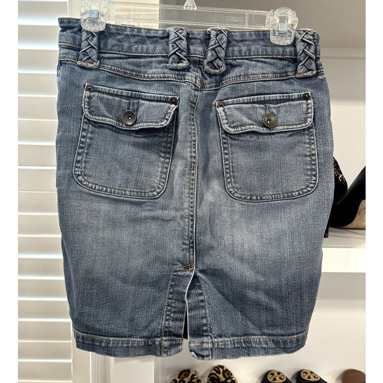 Other Arizona Jeans Co. Women's Jean Skirt Braided Belt Loops 27" Size 27" / US 4 / IT 40 - 4 Thumbnail