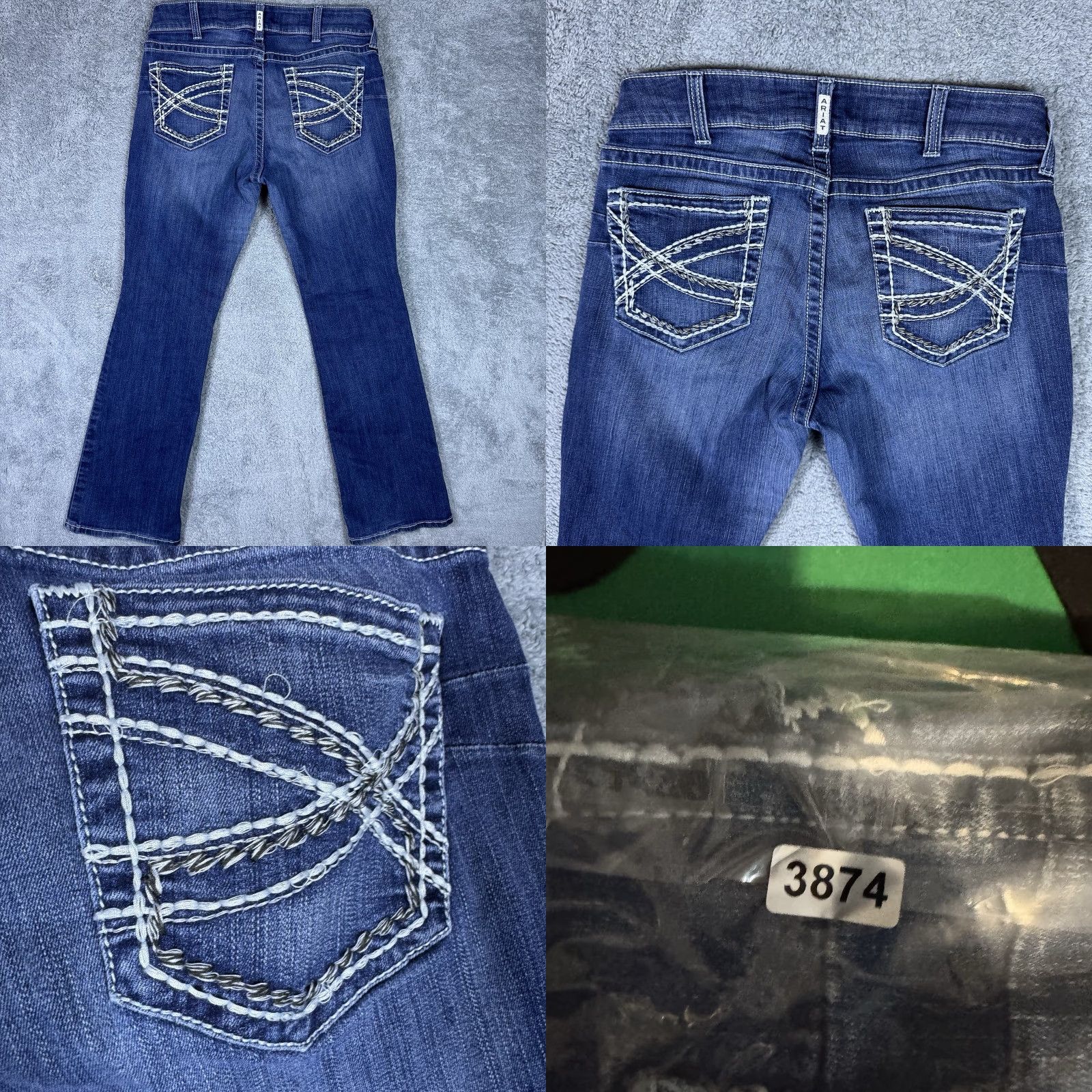 Ariat Ariat Jeans Womens 32x32 Marine Entwined Bootcut Real Denim Whipstitch Whisker Size 24" / US 00 / IT 34 - 9 Thumbnail