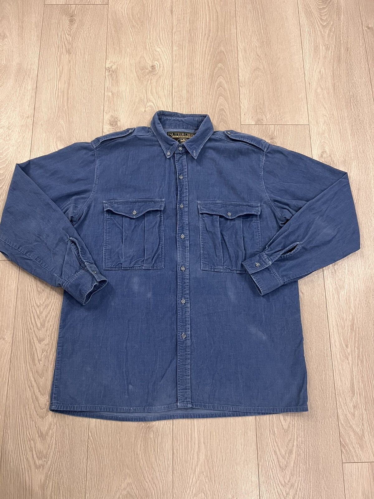 Levi's × Vintage Vintage 80s Corduroy Button Up Shirt Levis Strauss Stutter Size US L / EU 52-54 / 3 - 2 Thumbnail