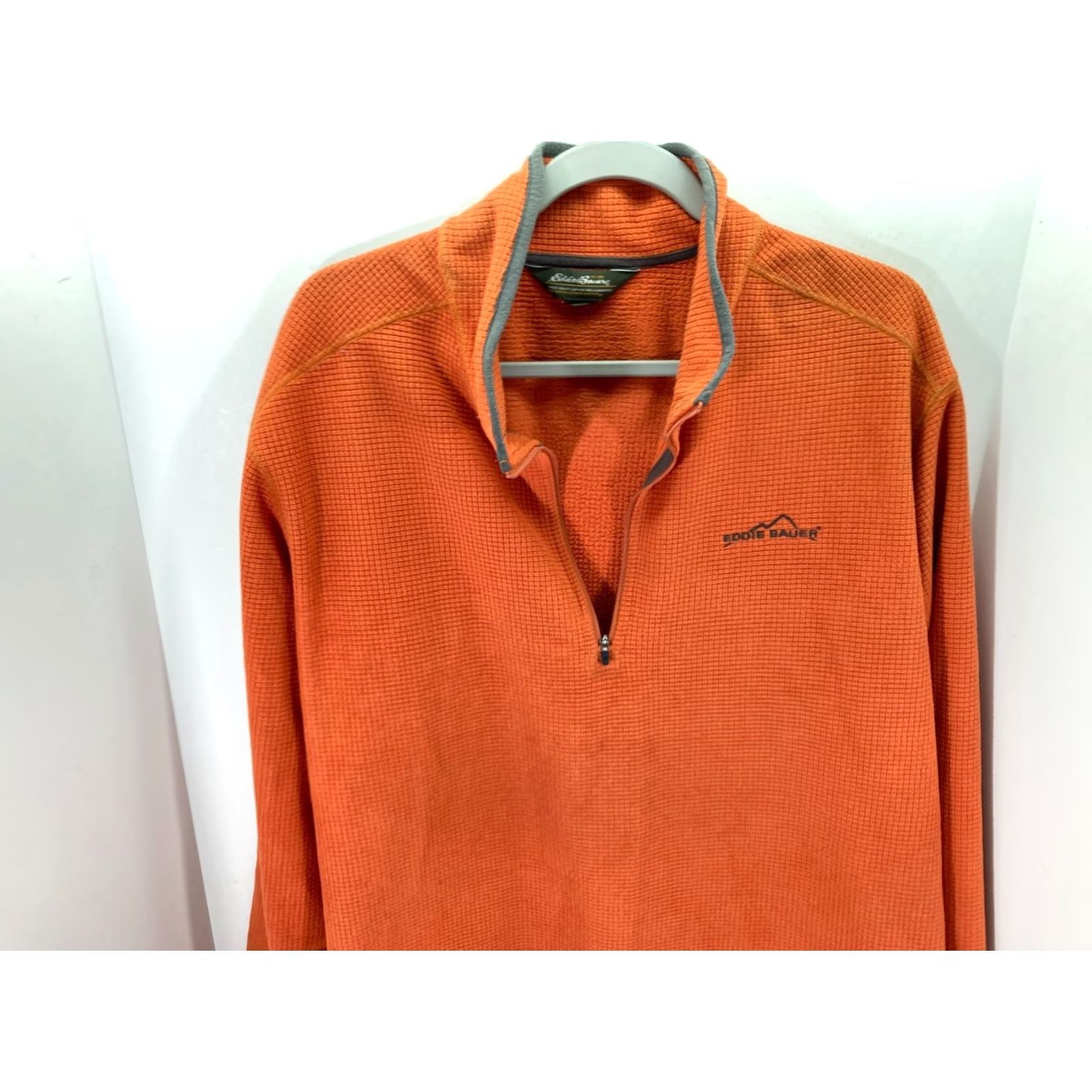 Eddie Bauer VINTAGE Eddie Bauer Pullover Sweater Mens L Orange Waffle Grid 1/4 Zip Outdoor Logo Size US L / EU 52-54 / 3 - 4 Thumbnail