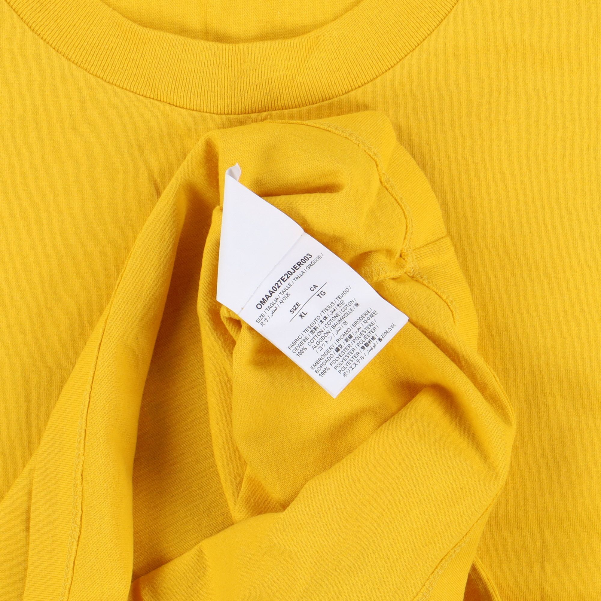 Off-White Yellow Logo Arrow Workers T-Shirt Size XL / US 12-14 / IT 48-50 - 8 Thumbnail