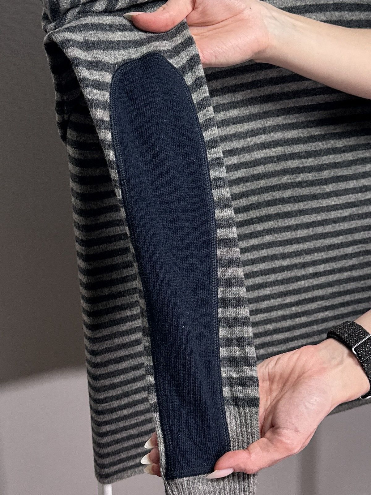 Acne Studios Acne Cerbourg AW11 Elbow Padded Stripped Wool Sweater Size US XL / EU 56 / 4 - 6 Thumbnail