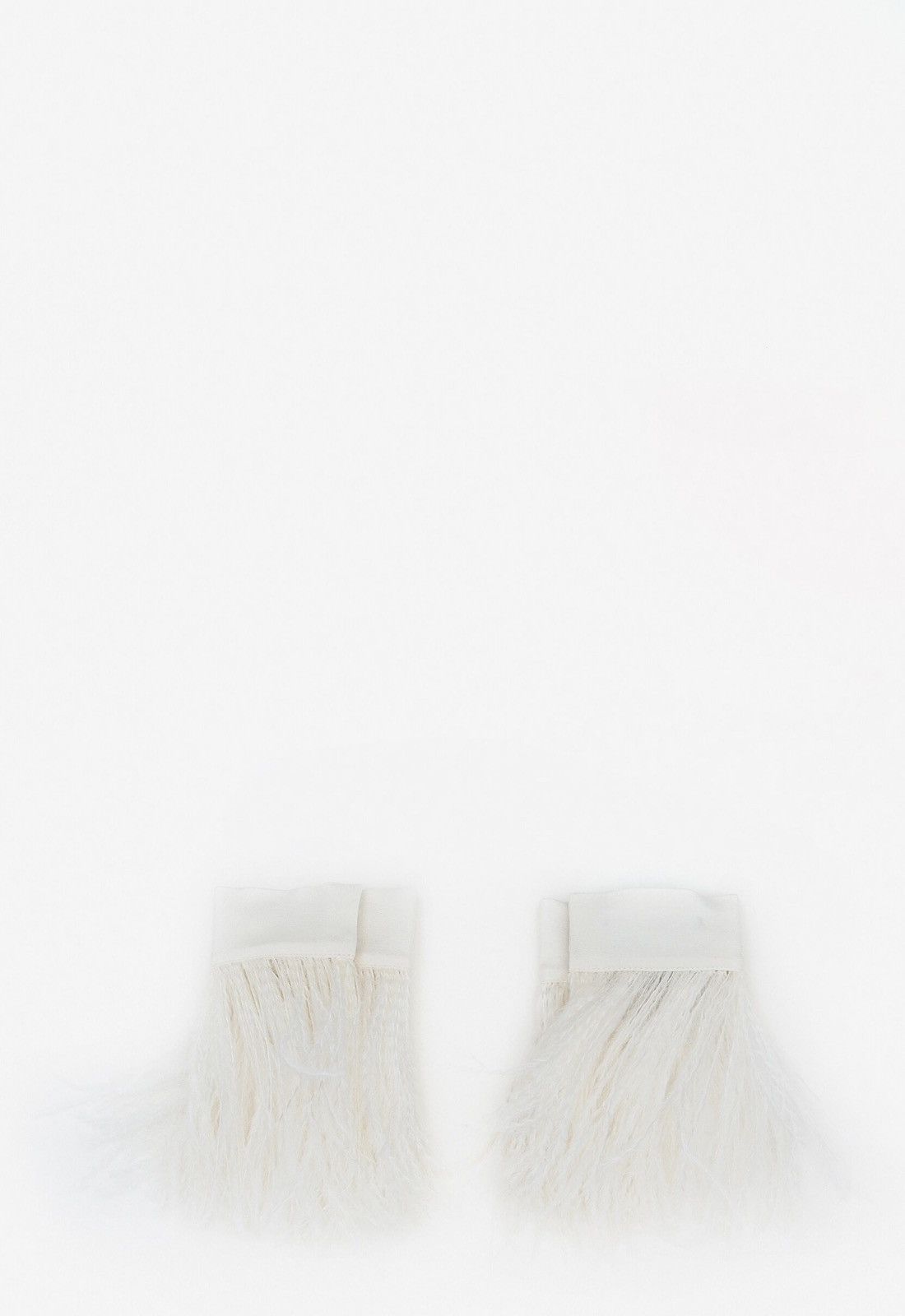 Ann Demeulemeester Ann Demeulemeester White Silk Sleeves Size ONE SIZE - 3 Thumbnail