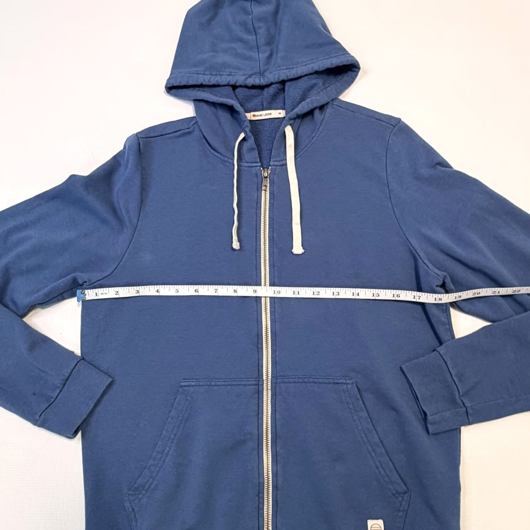 Marine Layer Marine Layer Hoodie Mens Medium Blue Full Zip Fleece Sweatshirt USA Made Logo Size US M / EU 48-50 / 2 - 5 Thumbnail