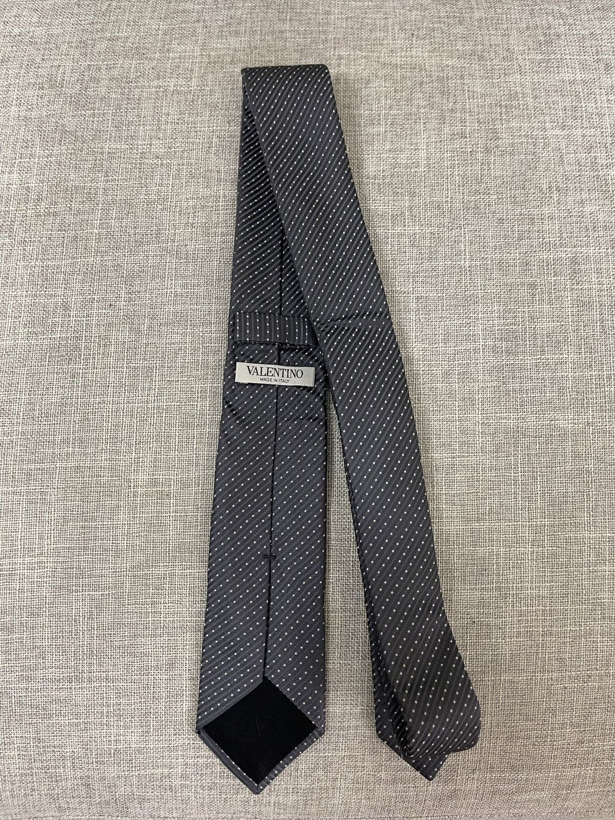 Valentino Valentino Grey Polka-Dot Tie Size ONE SIZE - 2 Thumbnail