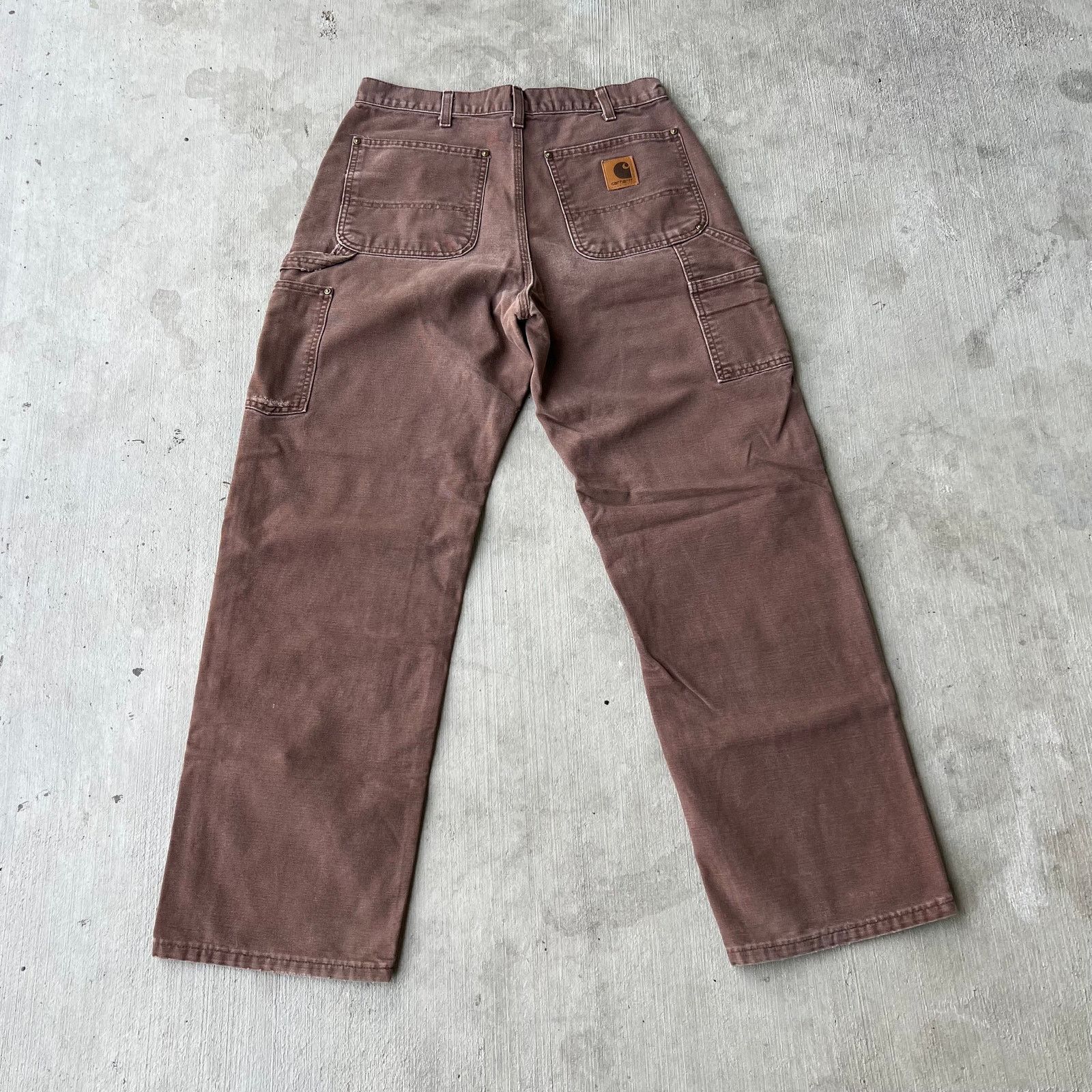Carhartt × Vintage Carhartt B136 CHT brown double knee work carpenter pants Size US 31 - 5 Thumbnail