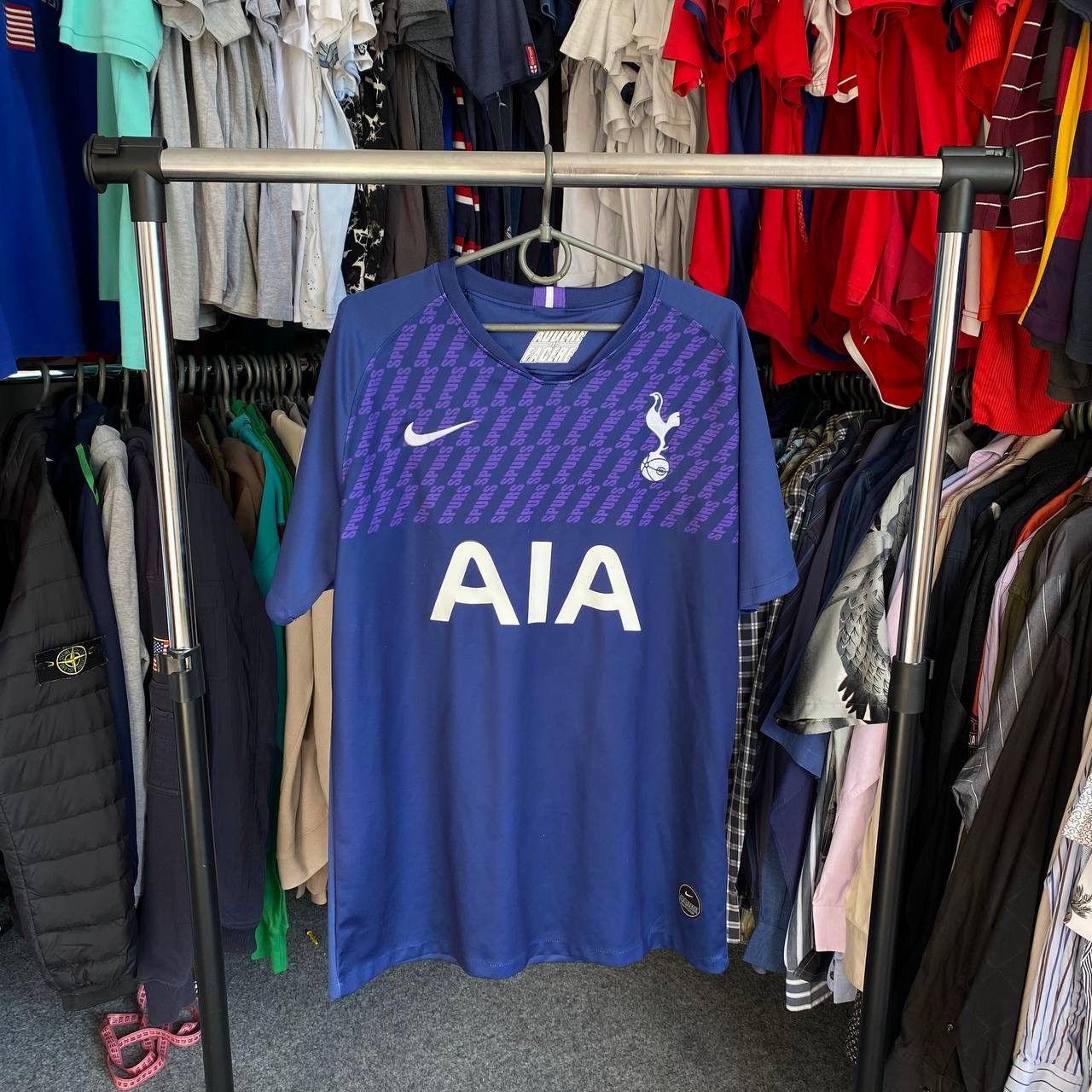 Nike × Vintage Mens Nike FC Tottenham AIA rare purple soccer jersey Size US XL / EU 56 / 4 - 1 Thumbnail