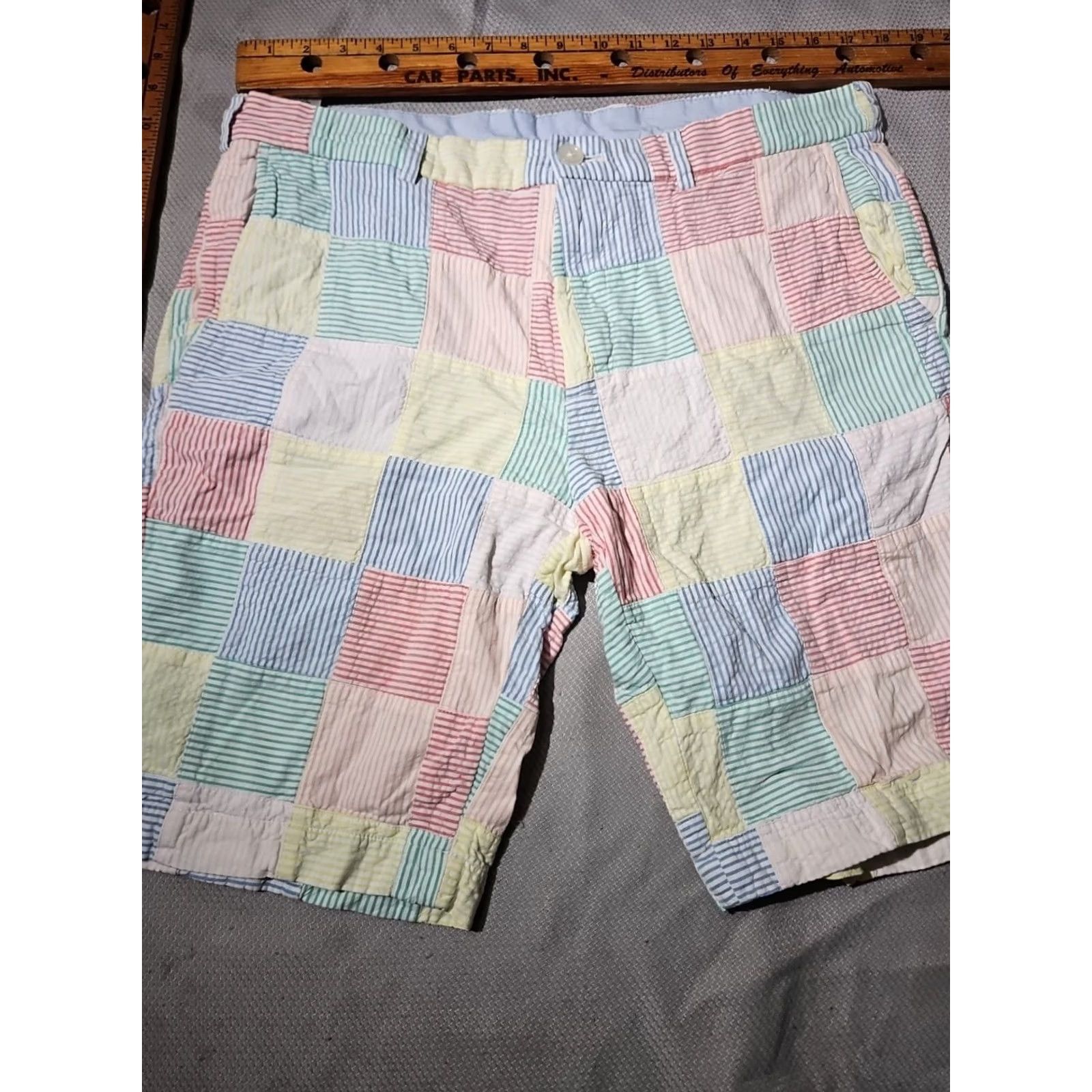 Brooks Brothers Brooks Brothers Shorts Mens 35 Multicolor Seersucker Preppy Patchwork Bermuda Pants Shorts Set? Size US 35 - 2 Thumbnail