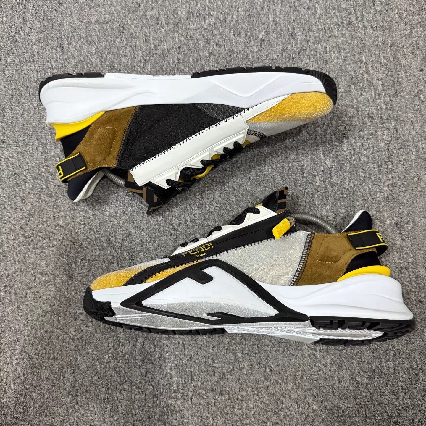 Fendi Fendi Flow black & yellow sneakers 44 Size US 11 / EU 44 - 5 Thumbnail