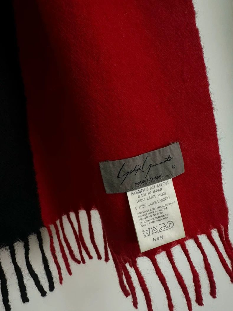 Yohji Yamamoto Yohji Yamamoto 90s Red and Black Wool Scarf 2505-Nextarrow Size ONE SIZE - 3 Thumbnail