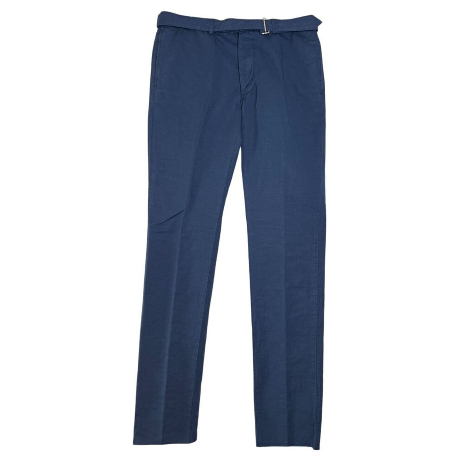 NEW Officine Generale Paul Pant SIZE 50 Unhemmed Navy Linen