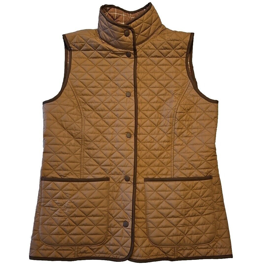 Lands' End Lands End Reversible Vest Womens M Brown Plaid Diamond Prima Size M / US 6-8 / IT 42-44 - 2 Thumbnail