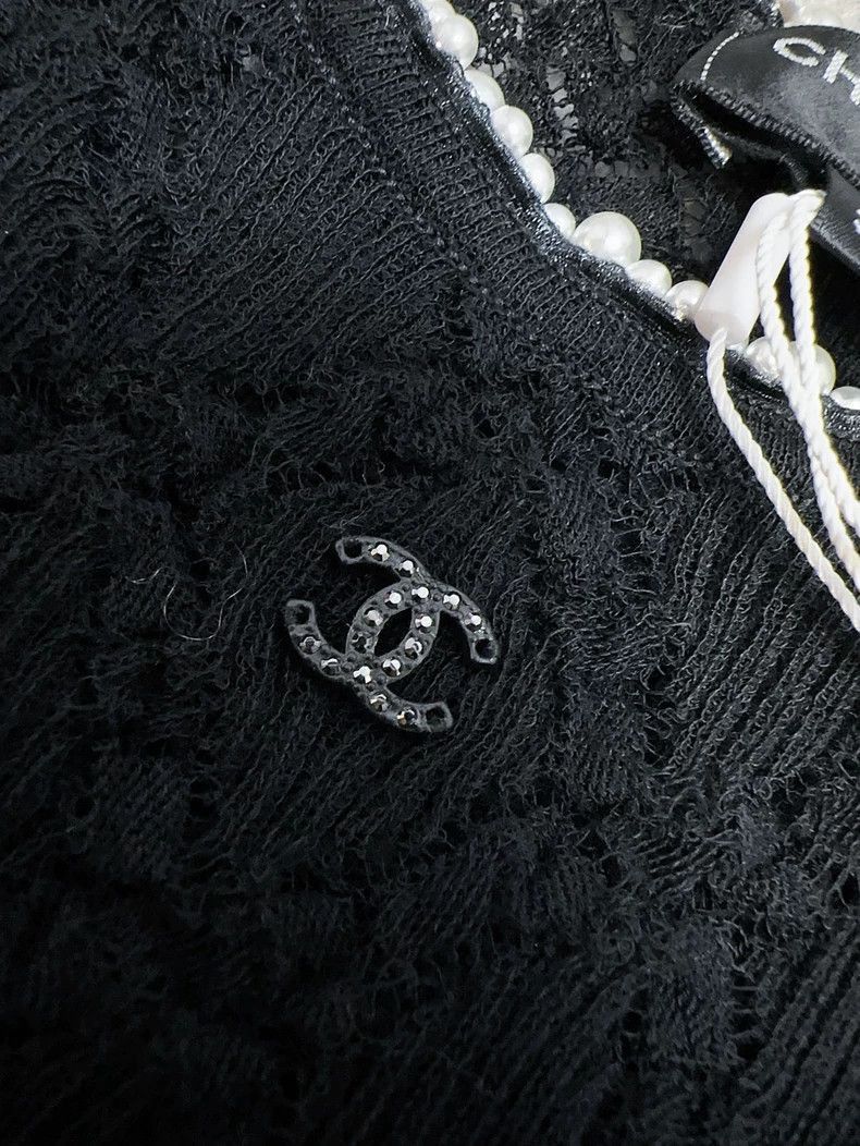 Other Chanel Black Lace Pearl Trim Tank Top Size M / US 6-8 / IT 42-44 - 5 Thumbnail