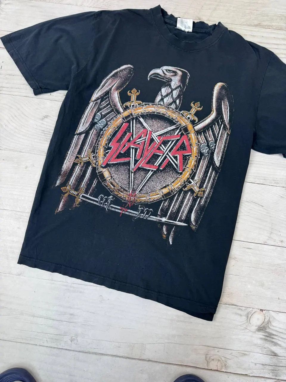 Slayer Vintage Slayer T Shirt 90s Rock Band Distrissed Size US L / EU 52-54 / 3 - 3 Thumbnail
