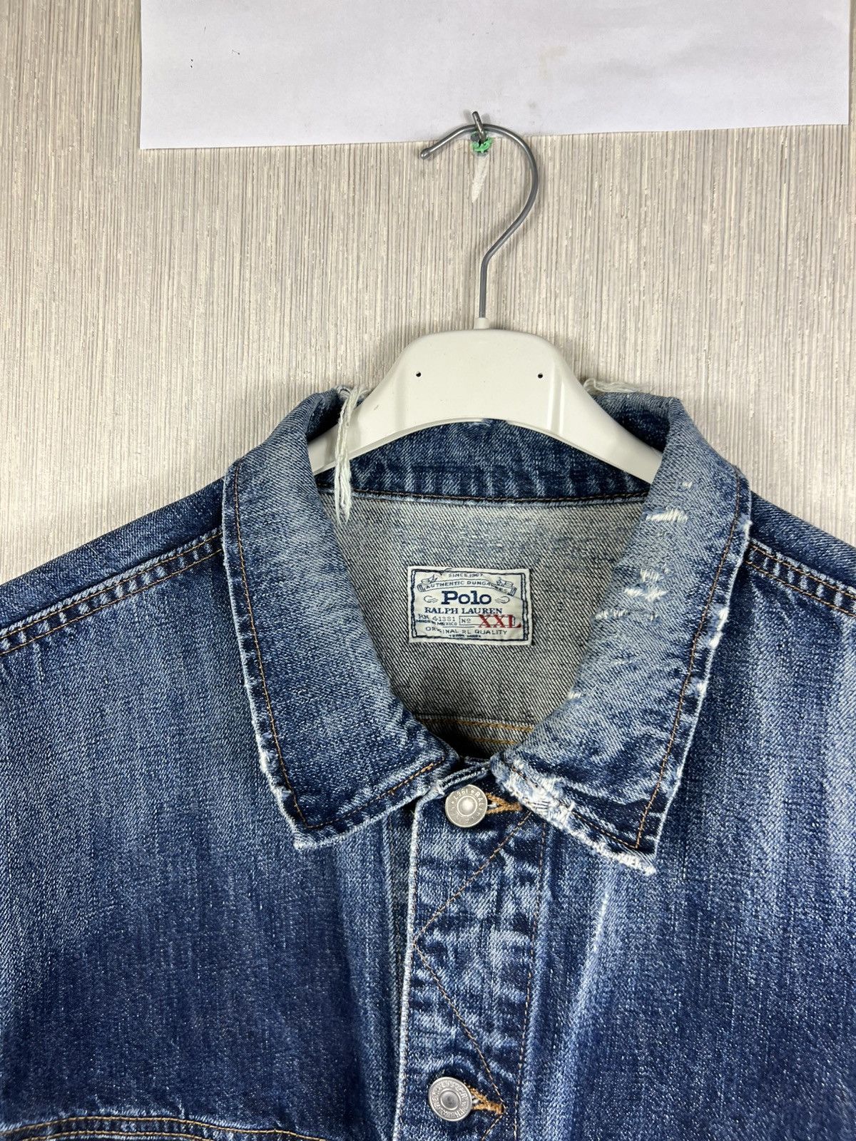 Ralph Lauren Vintage Polo Ralph Lauren thrashed distressed denim jacket Size US XXL / EU 58 / 5 - 15 Thumbnail