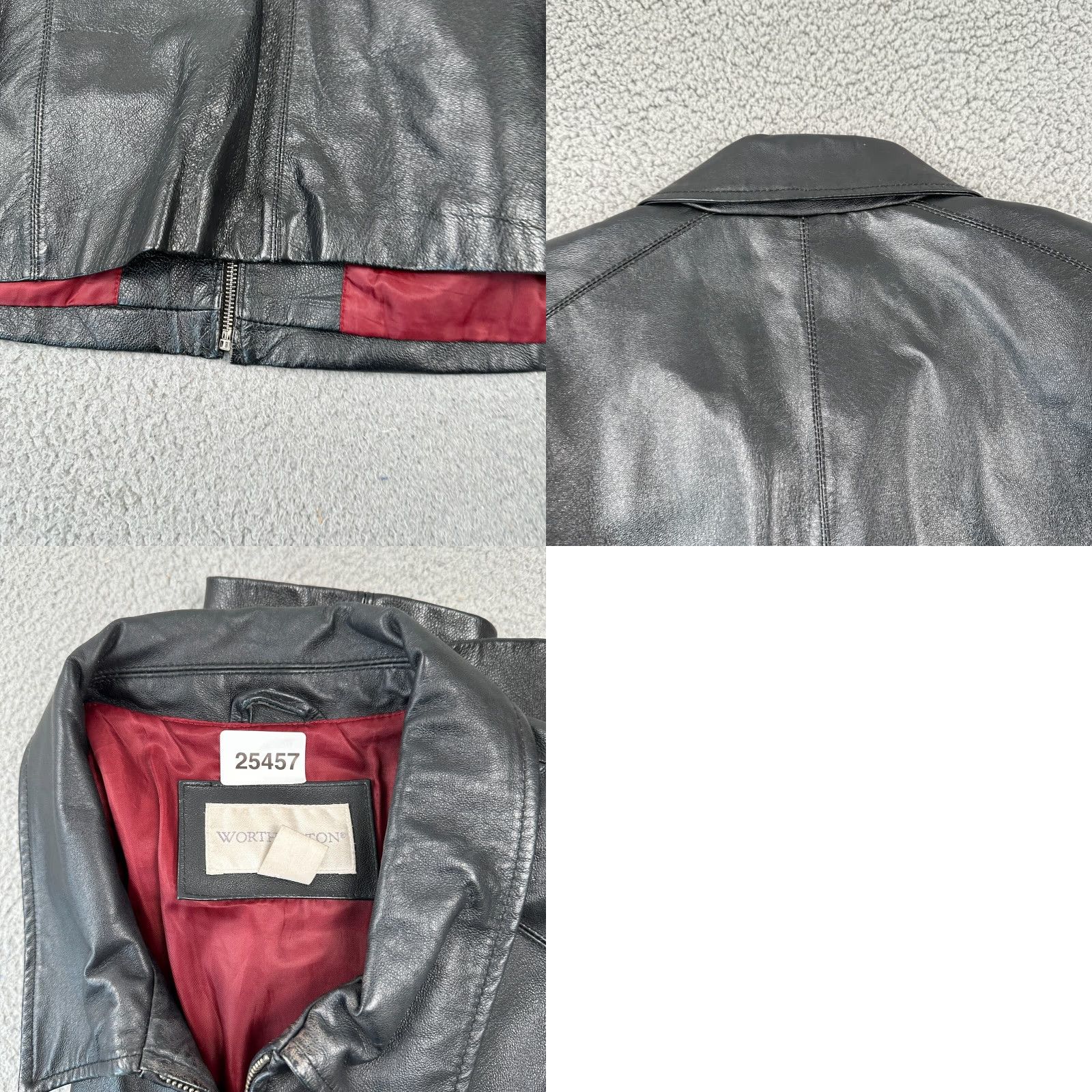 Worthington VINTAGE Worthington Leather Jacket Womens XL Black Full Zip Bomber Jacket Size XL / US 12-14 / IT 48-50 - 9 Thumbnail