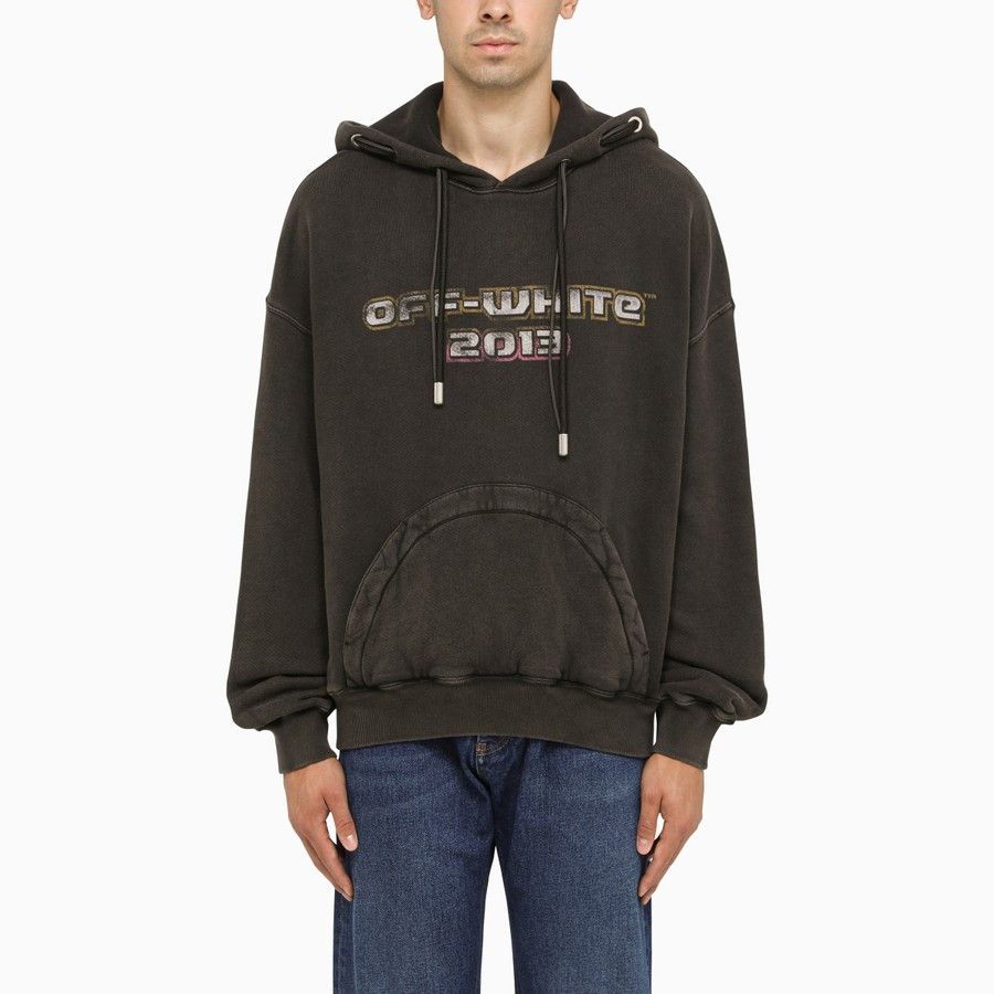 image of Off White O1D2Blof0424 Logo Hoodies In Brown, Men's (Size Medium)