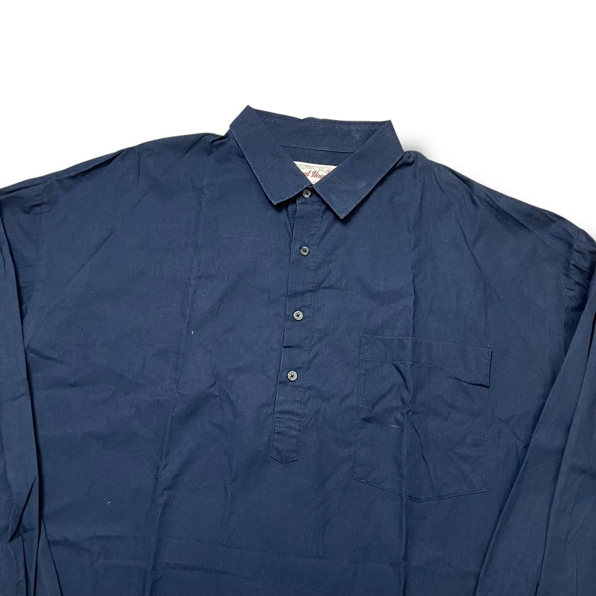 Kapital Rugged House Pullover Shirt | Navy Issey miyake vibes Size US XL / EU 56 / 4 - 2 Thumbnail