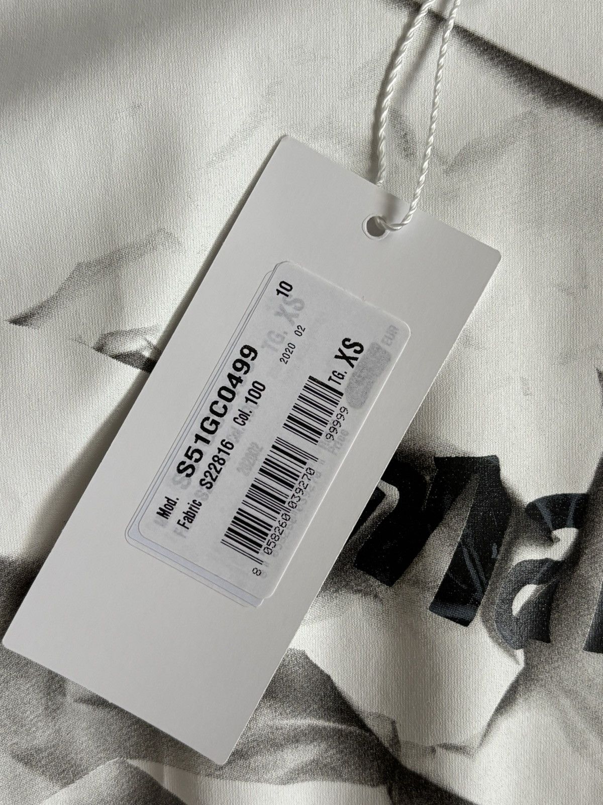Maison Margiela Crushed Paper Print T-Shirt Size XS / US 0-2 / IT 36-38 - 3 Thumbnail