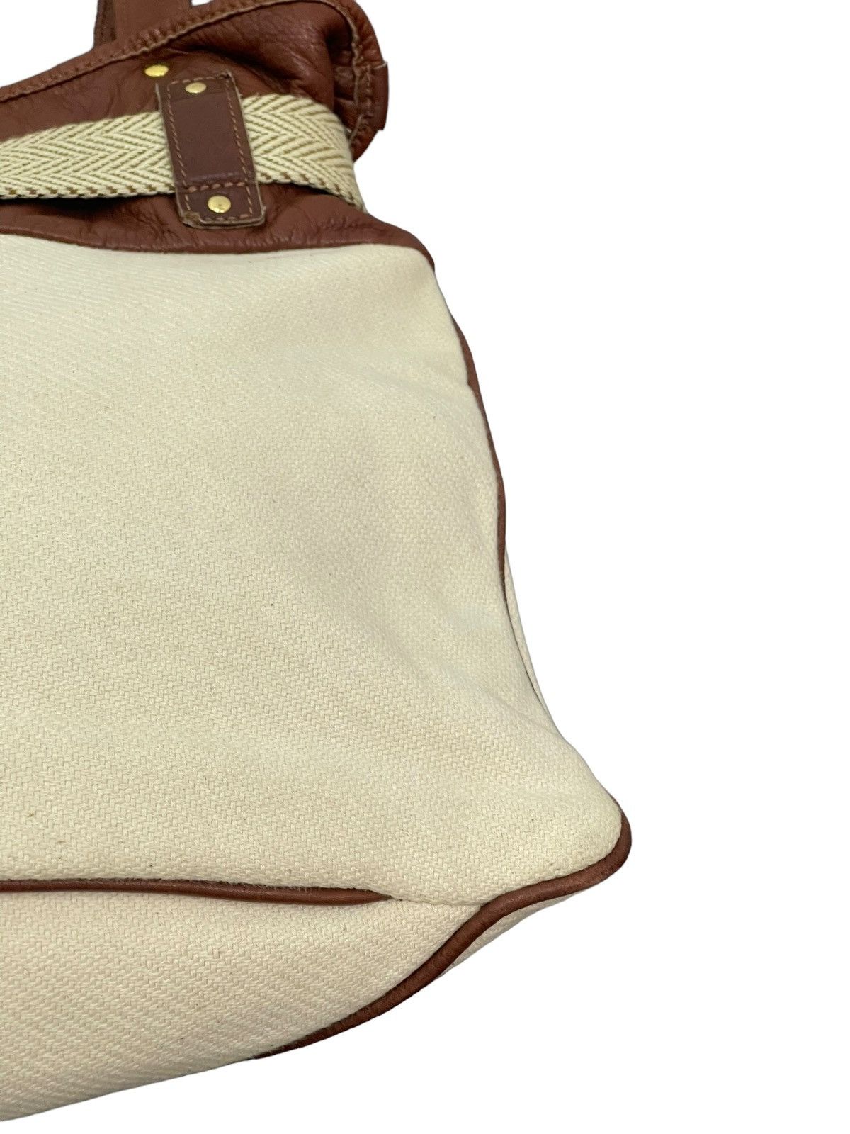 Japanese Brand Leather Cotton Bonfanti Italy Shoulder Bag 4🟩 Size ONE SIZE - 11 Thumbnail