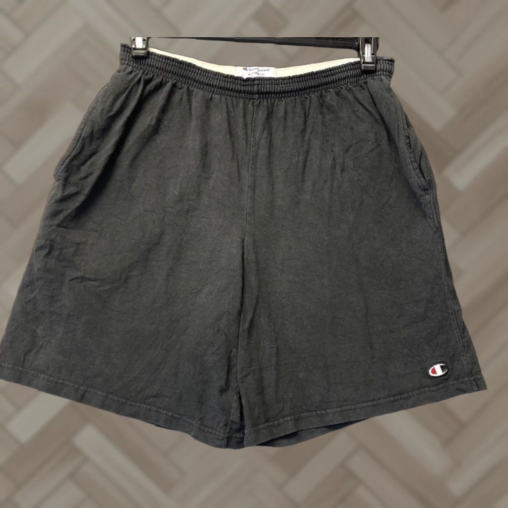 Champion VINTAGE Champion Unisex Adult Athletic Shorts M Black Cotton Sports Workout Gym Running Size 32" / US 10 / IT 46 - 1 Thumbnail