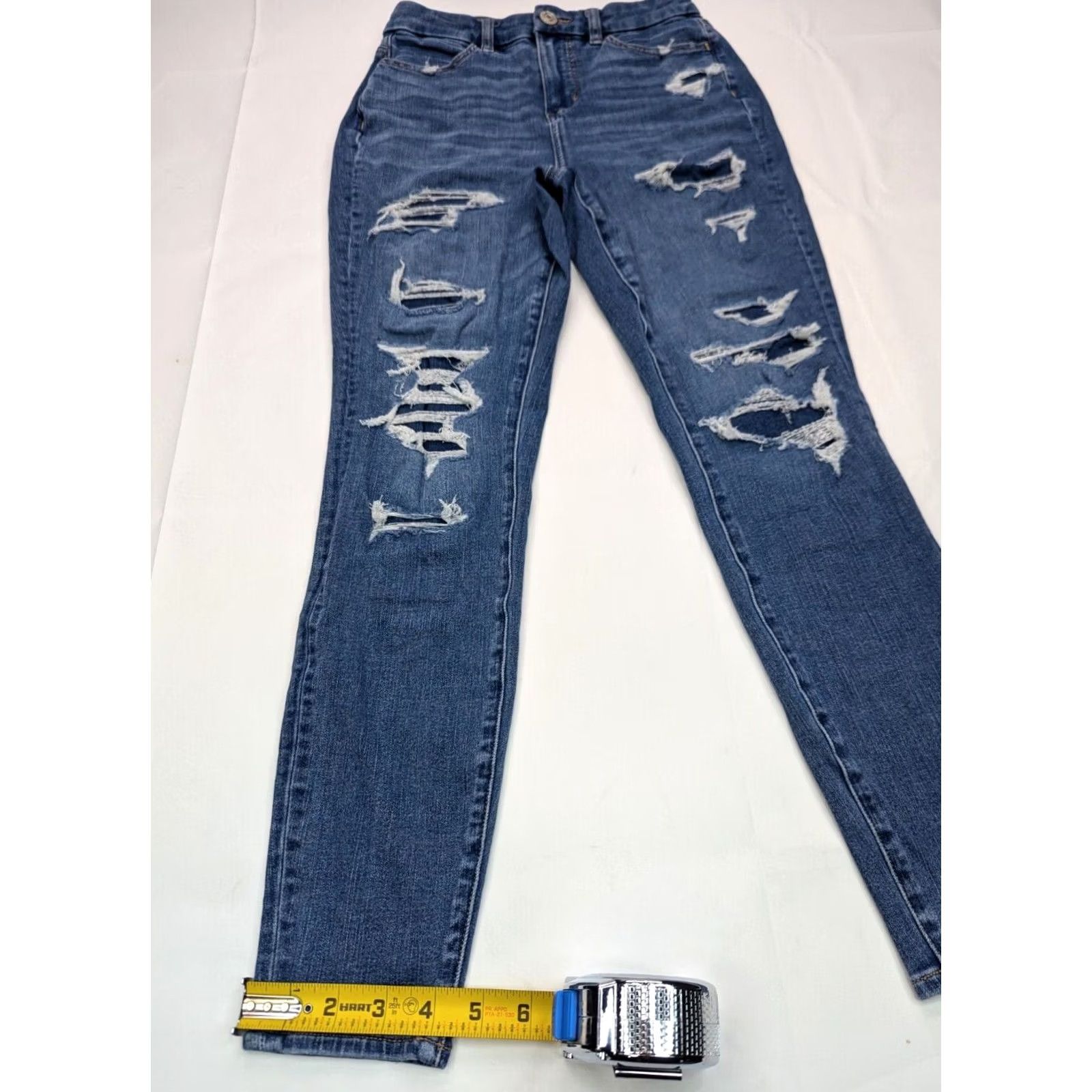 American Eagle Outfitters American Eagle Outfitters Dream Jean Jeans Jegging Distressed 90s Blue 24x27.5 Womens Regular High Rise XSmall? Size 26" / US 2 / IT 38 - 2 Thumbnail