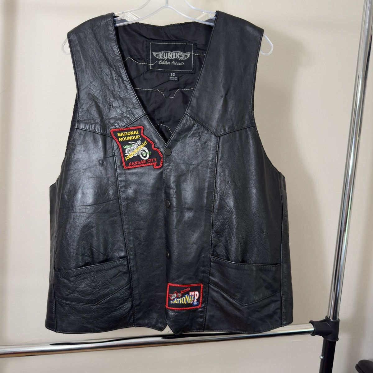 Genuine Leather Vintage Genuine Leather Vest with patches and embroidery Size US XL / EU 56 / 4 - 2 Thumbnail