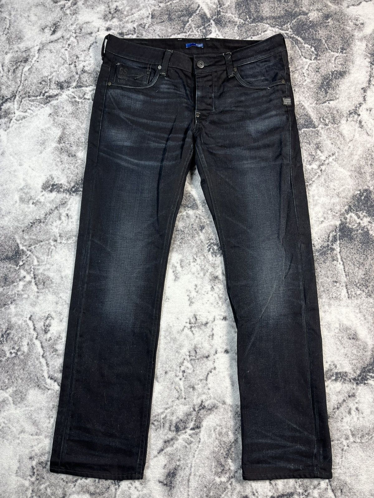 G-Star G-Star Raw Attacc Low Straight Dark Blue Jeans Size US 37 - 1 Thumbnail