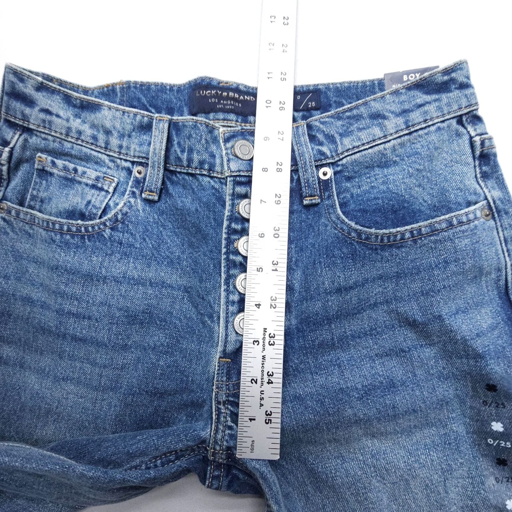 Lucky Brand Lucky Brand Mid Rise Relaxed Boy Jeans Womens 0 Button Fly Blue Denim NWT Jeans Size 25" / US 0 / IT 36 - 5 Thumbnail